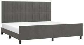 Estrutura de cama sem colchão 200x200 cm veludo cinzento-escuro