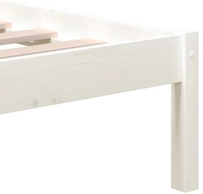 Estrutura de cama 140x200 cm madeira de pinho maciça branco