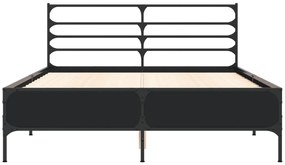 Estrutura de cama 120x190 cm derivados de madeira/metal preto