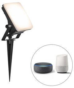 Projetores inteligentes preto 12,8 cm incl. LED IP65 com estaca para o chão - Ruud Moderno