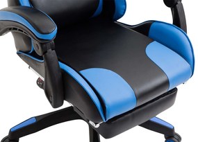 Cadeira Gaming Ignite em imitação de pele preto/azul