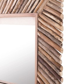 Espelho de parede em madeira clara 60 x 60 cm KANAB Beliani