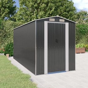 vidaXL Abrigo de jardim 192x440x223 cm aço galvanizado antracite