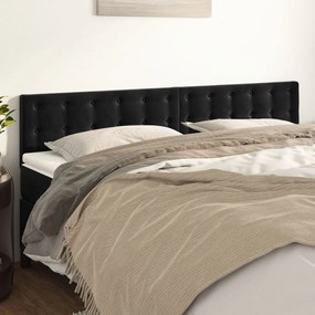 Cabeceira de cama 2 pcs veludo 100x5x78/88 cm preto