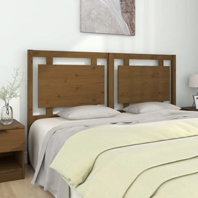 vidaXL Cabeceira de cama 165,5x4x100 cm pinho maciço castanho mel