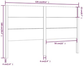 Cabeceira de cama 126x4x100 cm pinho maciço branco