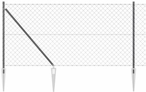 Conjunto de Postes de Cerca Cinzeto 1 x 25 m Aço Galvanizado