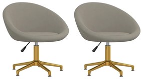 vidaXL Cadeiras de jantar 2 pcs veludo cinzento-claro