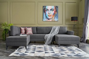 Sofá-Cama de Canto Eris – Antracite – 300x78x202 cm