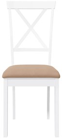 Cadeiras de jantar com almofadões 2 pcs madeira maciça branco