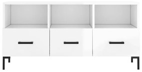 Móvel para TV 102x36x50 cm derivados madeira branco brilhante