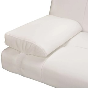 Sofá Cama Vivian - Cor Branco Nata - Em Couro Artificial e Estrutura e