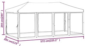 Tenda p/ festas dobrável c/ paredes laterais cinza-acastanhado