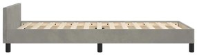Estrutura de cama sem colchão 90x190 cm veludo cinzento-claro