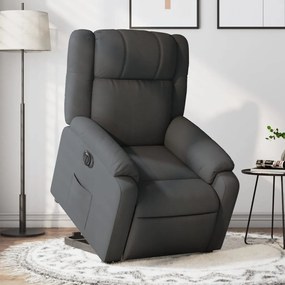 vidaXL Poltrona reclinável elevatória elétrica tecido cinzento-escuro