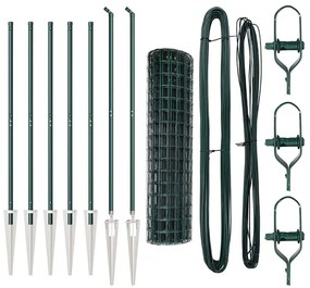 Cerca Euro com 7 Postes de Espeto 1,2 x 10m em Aço Galvanizado Verde