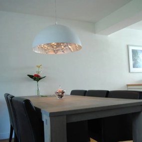 Candeeiro de suspensão moderno branco 70 cm - Magna