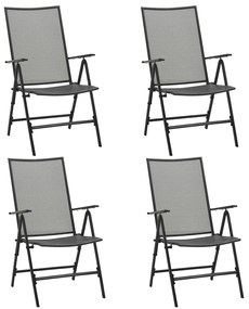 Cadeiras em rede dobráveis 4 pcs aço antracite