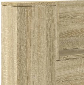 Armário cabeceira c/ luzes LED 220x16,5x103,5cm carvalho sonoma