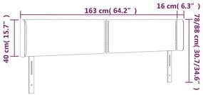 Cabeceira de cama c/ abas tecido 163x16x78/88 cm creme