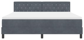 Cama Box com Colchão vidaXL Cinza Escuro Super King Veludo