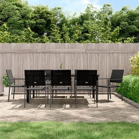 vidaXL 9 pcs conjunto de jantar p/ jardim vime PE e aço