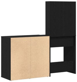 Toucador com LED e Gabinete Carvalho Preto Madeira Engenheirada