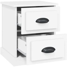 Mesas cabeceira 2pcs 39x39x47,5 cm derivados de madeira branco