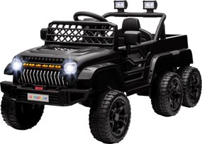 Carro elétrico para crianças, buggy elétrico para crianças, 2 motores, 12 V, 3 velocidades, reboque traseiro, 122 L x 62,5 L x 65 A cm, preto FR