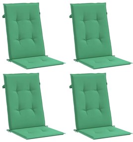Almofadões para cadeiras altas de jardim 4 pcs tecido verde