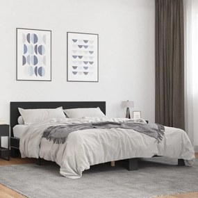 vidaXL Estrutura de cama 160x200 cm derivados de madeira/metal preto