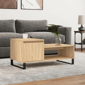 vidaXL Mesa de centro 100x50x45 cm derivados madeira carvalho sonoma