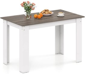 Mesa de jantar  em madeira para 4-6 pessoas com pés em L  para sala de jantar 120 x 70 x 75 cm Branco/castanho