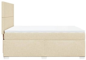 Cama com molas/colchão 140x190 cm tecido cor creme