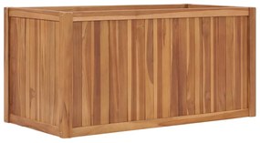 vidaXL Canteiro elevado de jardim 100x50x50 cm madeira de teca maciça
