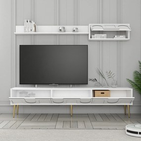 ****
Unidade de TV Lyon – Branco e Dourado – 180 cm x 43 cm x 35 cm

*
