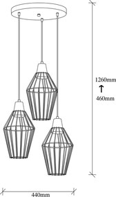 Candeeiro de Teto Wire – Preto – 44 x 44 cm