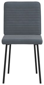 Cadeiras de jantar 4 pcs veludo cinzento-escuro