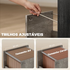 Mesa Gaming 120x50 cm Secretária Gaming Industrial com Compartimento e 2 Gavetas para Escritório Estúdio Cinzento Claro