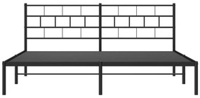 Estrutura de cama com cabeceira 200x200 cm metal preto