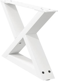 Pés para mesa de centro 2 peças, branco, 60x(30-31,3) cm, aço