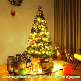 Árvore de Natal Artificial de 210cm com Base de Metal Material PVC Decoração de Natal para Casa Decoração de Festa Verde