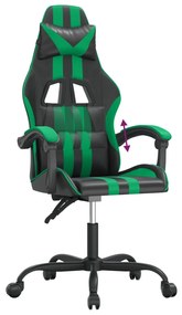 Cadeira gaming couro artificial preto e verde