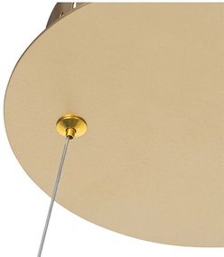 Candeeiro de suspensão dourado 40 cm incl. LED 3 degraus regulável - ANELLO Design