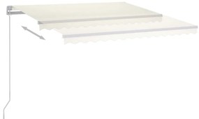 Toldo retrátil manual com LED 450x350 cm cor creme