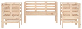 3 pcs conjunto lounge de jardim madeira de pinho maciça