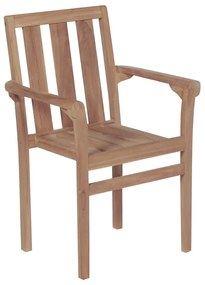 Cadeiras de jardim empilháveis 2 pcs madeira teca maciça