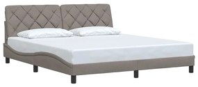 Cama sem colchão 180x200 cm tecido castanho-acinzentado