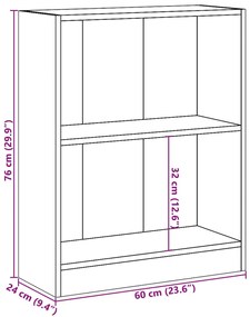 Estante 60x24x76 cm derivados de madeira cinzento sonoma
