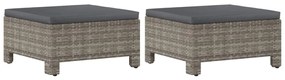 6 pcs conjunto lounge de jardim c/ almofadões vime PE cinzento